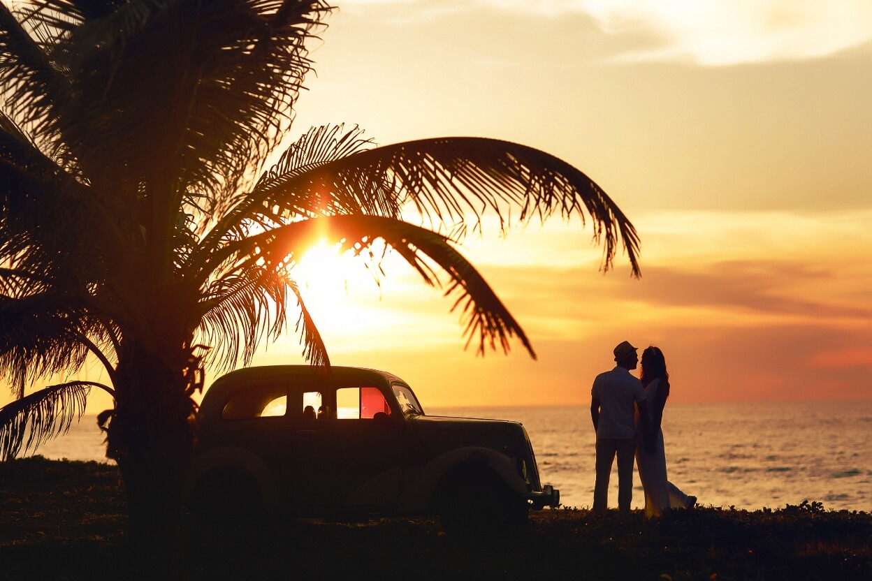 Atardecer en una costa de Cuba
